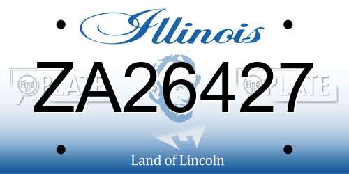 ZA26427 Illinois License Plate