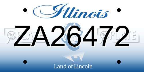 ZA26472 Illinois License Plate
