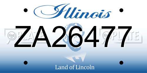 ZA26477 Illinois License Plate