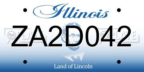 ZA2D042 Illinois License Plate