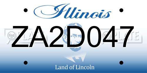 ZA2D047 Illinois License Plate
