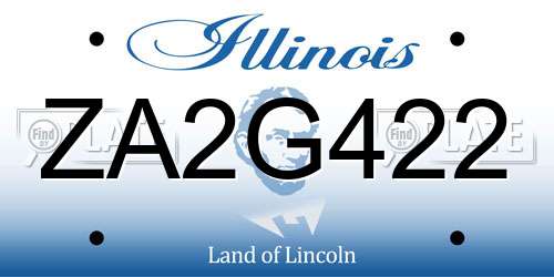 ZA2G422 Illinois License Plate