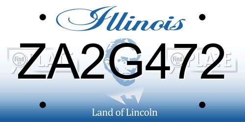 ZA2G472 Illinois License Plate