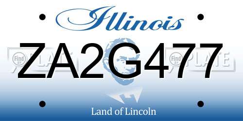 ZA2G477 Illinois License Plate