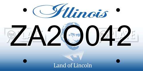 ZA2O042 Illinois License Plate