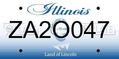 ZA2O047 Illinois License Plate