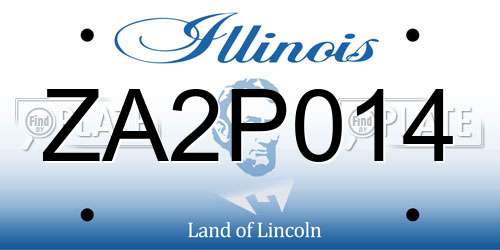 ZA2P014 Illinois License Plate