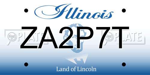 ZA2P7T Illinois License Plate