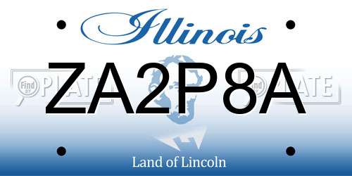 ZA2P8A Illinois License Plate