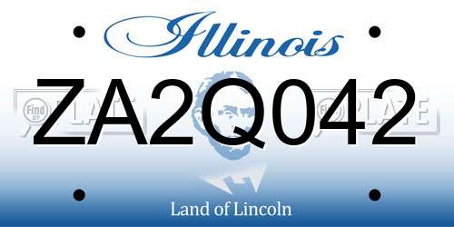 ZA2Q042 Illinois License Plate