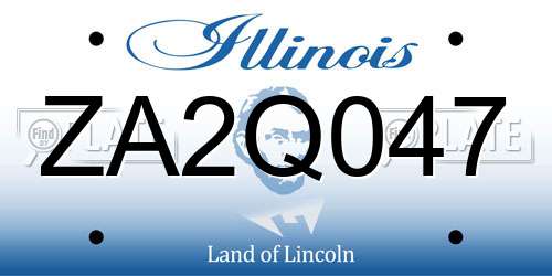 ZA2Q047 Illinois License Plate