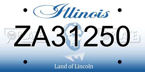 ZA31250 Illinois License Plate