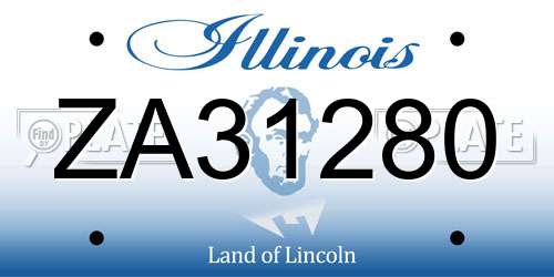 ZA31280 Illinois License Plate