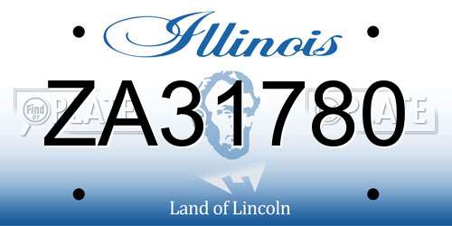 ZA31780 Illinois License Plate