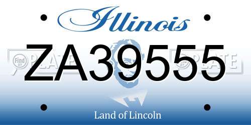 ZA39555 Illinois License Plate