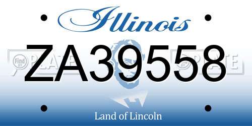 ZA39558 Illinois License Plate