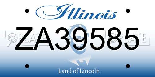 ZA39585 Illinois License Plate