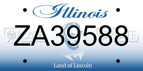 ZA39588 Illinois License Plate