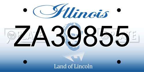 ZA39855 Illinois License Plate
