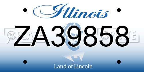 ZA39858 Illinois License Plate