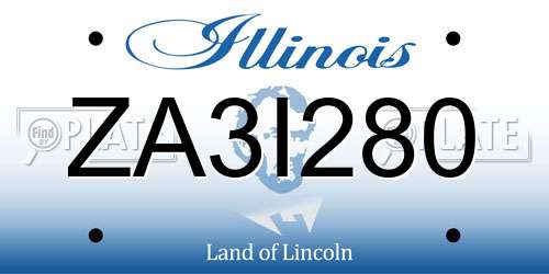 ZA3I280 Illinois License Plate