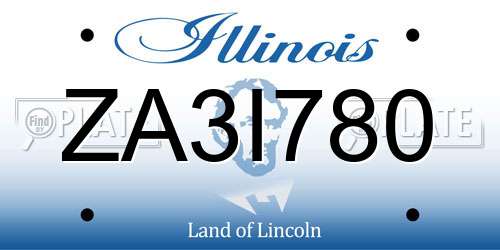 ZA3I780 Illinois License Plate