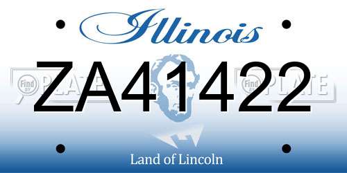 ZA41422 Illinois License Plate