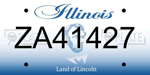 ZA41427 Illinois License Plate