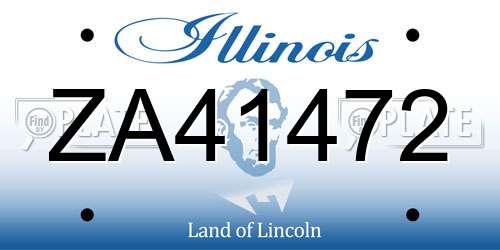 ZA41472 Illinois License Plate