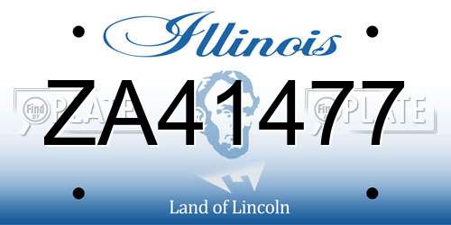 ZA41477 Illinois License Plate