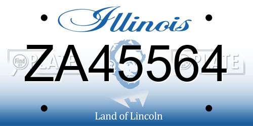 ZA45564 Illinois License Plate