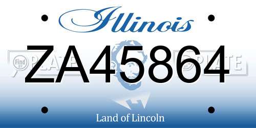 ZA45864 Illinois License Plate