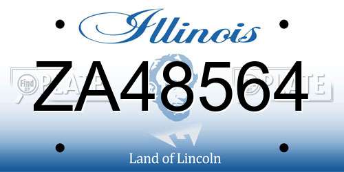 ZA48564 Illinois License Plate