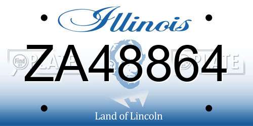 ZA48864 Illinois License Plate