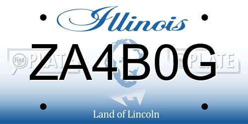 ZA4B0G Illinois License Plate