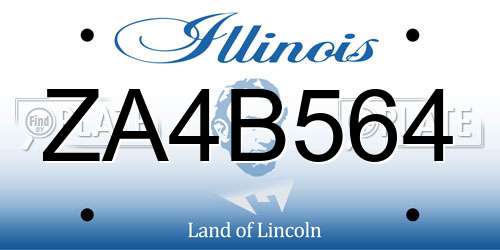 ZA4B564 Illinois License Plate
