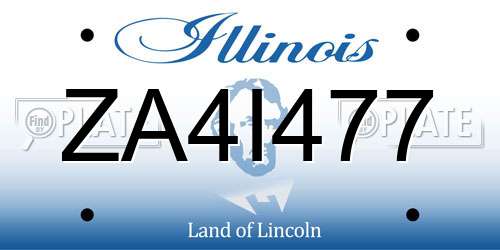 ZA4I477 Illinois License Plate