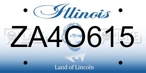 ZA4O615 Illinois License Plate