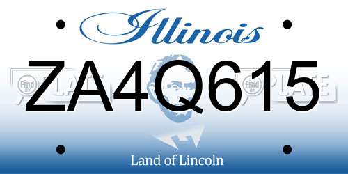 ZA4Q615 Illinois License Plate