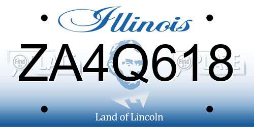 ZA4Q618 Illinois License Plate
