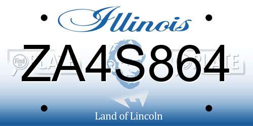 ZA4S864 Illinois License Plate