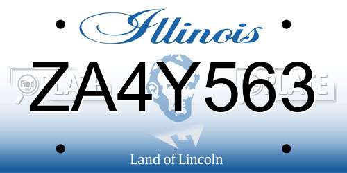 ZA4Y563 Illinois License Plate