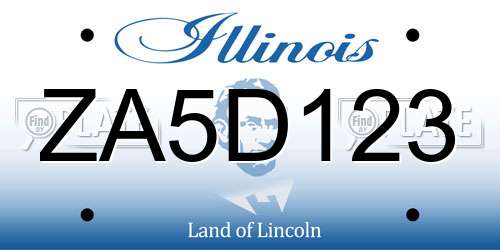 ZA5D123 Illinois License Plate