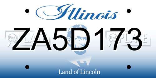 ZA5D173 Illinois License Plate