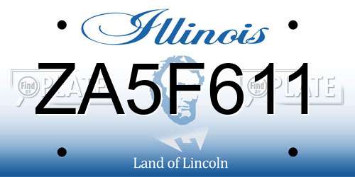 ZA5F611 Illinois License Plate