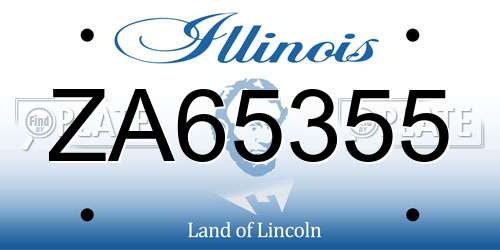 ZA65355 Illinois License Plate