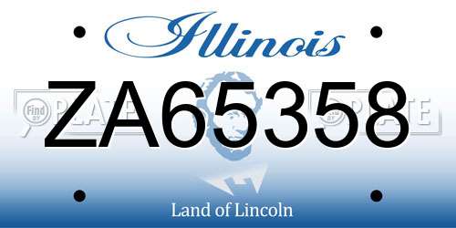 ZA65358 Illinois License Plate