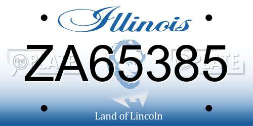ZA65385 Illinois License Plate
