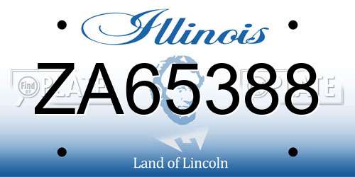ZA65388 Illinois License Plate