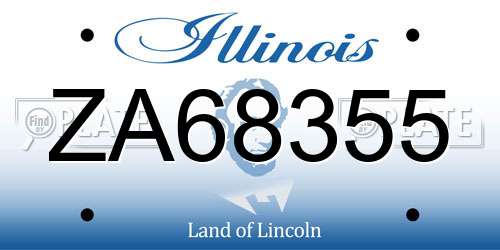ZA68355 Illinois License Plate